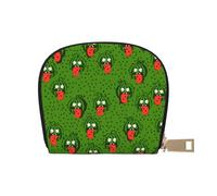GERRIT Porta carte di credito RFID Corvi Love Piccolo Portafoglio in pelle con cerniera per donne uomini, Anguria pazza, Taglia unica