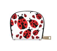 GERRIT Porta carte di credito RFID Foglia Filodendro Pianta Piccolo Portafoglio in Pelle con Cerniera per Donne Uomini, Coccinelle Stampa Coccinelle, Taglia unica