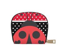 GERRIT Porta carte di credito RFID fragola piccolo portafoglio in pelle con cerniera per donne uomini, Coccinelle a strisce, Taglia unica