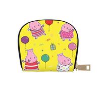 GERRIT Porta carte di credito RFID modello peperoncino piccante piccolo in pelle cerniera custodia per carte di credito portafoglio per donne uomini, Ippopotamo, Taglia unica