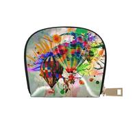 GERRIT Porta carte di credito RFID modello teschio umano piccolo portafoglio in pelle con cerniera per donne uomini, Palloncini ad aria calda., Taglia unica