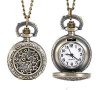 GeRRiT Regalo per papà, orologio da tasca al quarzo, moda vintage, da uomo e da donna, in lega, con stelle scavate, unisex, maglione, catena, collana, ciondolo, orologio