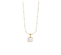 GeRRiT Semplice Ciondolo a Forma di Conchiglia Quadrata in Acciaio Inossidabile for Ragazze, Gioielli con Collana Impermeabile