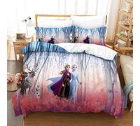 Gerrit Set Copripiumino Frozen Stampa Set Di Biancheria Da Letto Super Morbido E Traspirante Microfibra Per Bambini E Adulti Copripiumino Set Con Chiusura Lampo E Federa Matrimoniale 200x200 cm