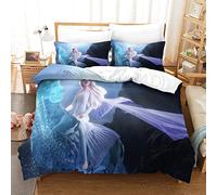 Gerrit Set Copripiumino Frozen Stampa Set Di Biancheria Da Letto Super Morbido E Traspirante Microfibra Per Bambini E Adulti Copripiumino Set Con Chiusura Lampo E Federa Singolo 135x200