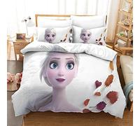 Gerrit Set Copripiumino Frozen Stampa Set Di Biancheria Da Letto Super Morbido E Traspirante Microfibra Per Bambini E Adulti Copripiumino Set Con Chiusura Lampo E Federa Singolo 135x200
