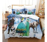 Gerrit Set Di Biancheria Da Letto Con Frozen Modello Copripiumino Matrimoniale 200x200 Con Lampo E Federa Da Morbido E Traspirante Microfibra Per Adulti E Bambino Ipoallergenico Set Copripiumino