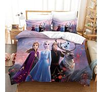 Gerrit Set Di Biancheria Da Letto Con Frozen Modello Copripiumino Matrimoniale 200x200 Con Lampo E Federa Da Morbido E Traspirante Microfibra Per Adulti E Bambino Ipoallergenico Set Copripiumino