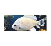 GeRRiT White-Golden Fish Tappetino per mouse 30,5 x 80 cm, tappetino per mouse con base antiscivolo, per giochi e ufficio, nero