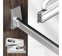 Gerrobo Rail silenzioso da 2 mm Armate con flangia, pasta del divisore per tende/finestre, barretta per ganci per abiti pesanti, rastrelliere organizzatore per abbigliamento a parete (argento, 180 cm