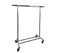 Gerso Stender porta abiti da viaggio in acciaio cromato di larghezza 1m + prolunghe laterali, con regolazione in altezza