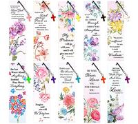 Gersoniel Gersoniel-09 - Segnalibri cristiani per versi della Bibbia, motivazionali, positivi, con ciondolo a croce, regalo religioso della chiesa, 5,1 x 17,8 cm, 30 pezzi