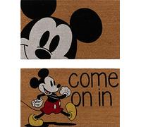 Gertmenian Disney 47533 - Zerbino in fibra di cocco, ideale per aree ad alto traffico nella porta di ingresso, garage, confezione da 2, motivo Topolino, 2 x 3 Welcome