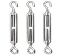 GERUI 12 tenditori M8, tendicavo in acciaio inox, gancio e occhio, tenditore per fune metallica regolabile, per recinzioni di rete metallica, corda in acciaio con occhielli, corda per tende (3 pezzi