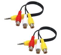 GERUI 2 pezzi da 3,5 mm maschio a 3 prese RCA, cavo adattatore RCA a jack da 22 cm, cavo adattatore per scheda audio, per PC, Mac, AV, HDD e DVR, TV Box/MP3/PC (2)