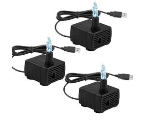 GERUI 3 mini pompa per acqua sommergibile USB, 180 l/h, regolabile, ultraleggera, piccola pompa dell'acqua per serbatoio di pesce, stagno, fontana per animali domestici, idroponica