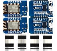 GERUI 4 x 5vD1 5vESP8266 Mini Board NodeMCU WiFi 5vESP8266-12F CH340G WLAN con porta micro USB 4 MBit Flash Memory