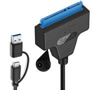 GERUI Adattatore cavo USB 3.0 a SATA, cavo SATA a USB, adattatore 2 in 1 USB C/3.0 a III, compatibile con HDD da 2,5 pollici e SSD (1 pezzo)