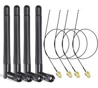 GERUI Antenna WLAN 2,4 GHz 5 GHz 5,8 GHz 3 dBi RP-SMA antenna e 10 cm U.FL IPX IPEX MHF4 a RP-SMA femmina prolunga 4 pezzi per M.2 NGFF Intel Wireless scheda di rete WiFi adattatore laptop
