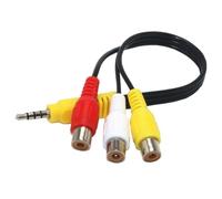 GERUI Cavo adattatore jack da 3,5 mm a 3 prese RCA, cavo adattatore RCA a jack da 22 cm AV Camcorder Cavo adattatore per scheda audio per PC, Mac, AV, HDD e DVR, TV Box/MP3/PC (1)