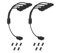 GERUI Cavo splitter ARGB a 3 poli/4 poli, splitter ARGB, 1 presa a 3/4 maschio, 30 cm, per raffreddamento CPU e ventola ARGB da 5 V (2 pezzi da 1 presa a 4 spine)