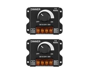 GERUI Dimmer per striscia luminosa a LED, DC 12 V-24 V, 30 A, 360 W, regolatore dimmer per regolare la luminosità, interruttore on/off, alloggiamento in alluminio nero, per striscia luminosa (2)