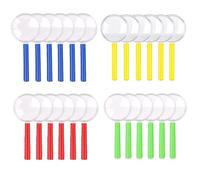 GERUI Mini lente di ingrandimento per bambini, 24 pezzi, per il compleanno dei bambini, in plastica acrilica, regalo di compleanno dei bambini, mini lente d'ingrandimento in plastica per bambini