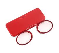 GERUI Occhiali da lettura 2.0, diottrie, da donna, da uomo, monocolo, mini clip per naso, occhiali da lettura senza bordi, Colore: rosso, no