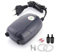 GERUI Pompa ad aria per acquario, 5 W, silenziosa, pompa a membrana dell'aeratore, 300 l/h, con pietra d'aria, tubo dell'aria, valvola di ritegno, ventosa