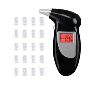 GERUI Tester di alcool, tester di polizia, tester di promilletri con 20 bocchini, tester di alcool portatile professionale, tester di alcool con display a LED digitale veloce