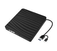 GERUI Unità DVD esterna, USB 3.0 e Type-C, portatile, CD DVD +/-RW, masterizzatore ottico DVD esterno per laptop desktop con Win11/Win10/Win8/Apple MacPro/MacBook/OS