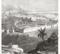 Gerusalemme al tempo di Gesù Cristo che mostra il Tempio restaurato da Erode il Grande. Dalla storia universale illustrata di Cassell pubblicato nel 1883. Stampa poster di Ken Welsh (15 x 14)