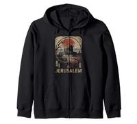Gerusalemme Cupola della Roccia Red Sun Cherry Blossom Graphic Felpa con Cappuccio