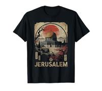 Gerusalemme Cupola della Roccia Red Sun Cherry Blossom Graphic Maglietta
