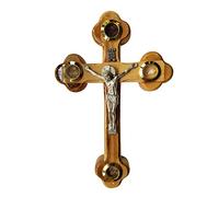 Gerusalemme Imports Crocifisso Crocifisso Ortodosso 14 Stazione 4 Lente Essenze Legno di Ulivo (7")