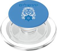 Gerusalemme In Ebraico Con Il Leone Di Giuda E Stella Di Davide PopSockets PopGrip per MagSafe