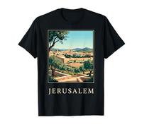 Gerusalemme Israele Città storica retrò Viaggio Paesaggio Maglietta