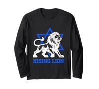 Gerusalemme Israele Leone Rising Ebreo Stella di David Vintage Maglia a Manica