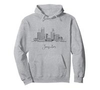 Gerusalemme, Israele, orizzonte, viaggio, souvenir, nero, paesaggio urbano Felpa con Cappuccio