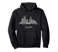 Gerusalemme, Israele, orizzonte, viaggio, souvenir, nero, paesaggio urbano Felpa con Cappuccio