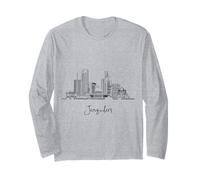 Gerusalemme, Israele, orizzonte, viaggio, souvenir, nero, paesaggio urbano Maglia a Manica