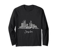 Gerusalemme, Israele, orizzonte, viaggio, souvenir, nero, paesaggio urbano Maglia a Manica
