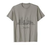 Gerusalemme, Israele, orizzonte, viaggio, souvenir, nero, paesaggio urbano Maglietta