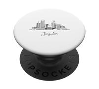 Gerusalemme, Israele, orizzonte, viaggio, souvenir, nero, paesaggio urbano PopSockets PopGrip Adesivo