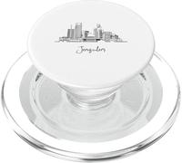 Gerusalemme, Israele, orizzonte, viaggio, souvenir, nero, paesaggio urbano PopSockets PopGrip per MagSafe