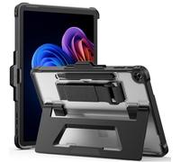 Gerutek Cover per Microsoft Surface Pro 12 Pollici 2025, Custodia per Surface Pro 12 Antiurto con [Supporto e cinghia da polso][Tastiera Installabile], Nero/Trasparente
