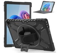 Gerutek Cover per Microsoft Surface Pro 13 (12a Gen 2026)/ Pro 11/ Pro 10/ Pro 9 13'', Custodia con [Supporto Girevole a 360° e Cinturino da polso] [Tastiera Installabile] per Surface Pro 12, Nero