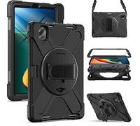 Gerutek Cover per Xiaomi Mi Pad 5 /Xiaomi Mi Pad 5 Pro 2021, Custodia in Gomma Antiurto Resistente agli Urti con Supporto Rotante 360/Cinghia a Mano/Spalla/Portapenne per Mi Pad 5/5 Pro, Nero