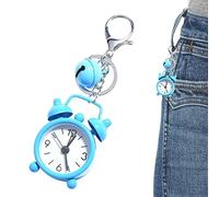 Geruwam Portachiavi con sveglia - Adorabile orologio sveglia portachiavi con campanello, portachiavi leggero con ciondolo a forma di sveglia, per bambini, ragazzi, ragazze, adulti, Compatto
