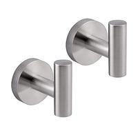 GERZ - Gancio per asciugamani da bagno, in acciaio INOX SUS 304, per accappatoio, per bagno, cucina, stile contemporaneo, hotel, montaggio a parete, confezione da 2 pezzi con finitura spazzolata